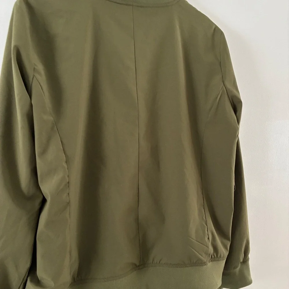 Banana Republic Mens XL Motion Tech Bomber Jacket Olive Green Full Zip Stretch
